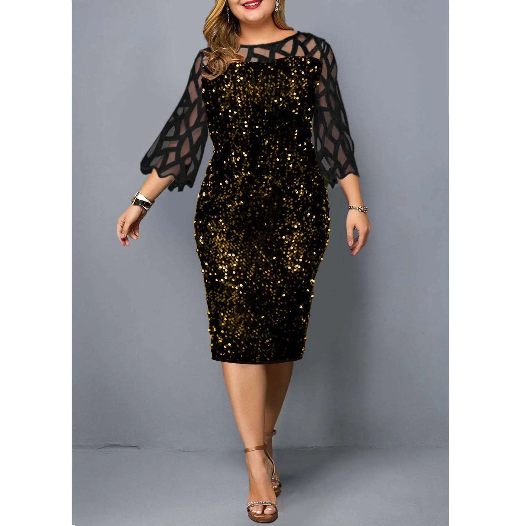 Elegant Sequin Plus Size Dress Bazaare Mart Elegant Sequin Plus Size Dress