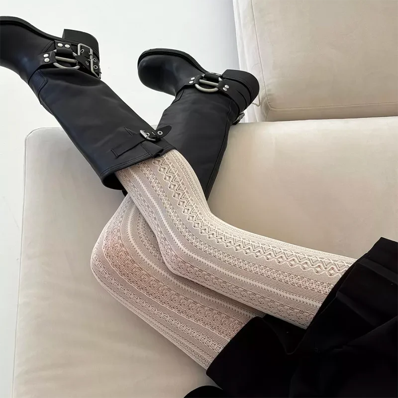 Lolita Vintage Hollow Out Tights Bazaare Mart Knit Tights