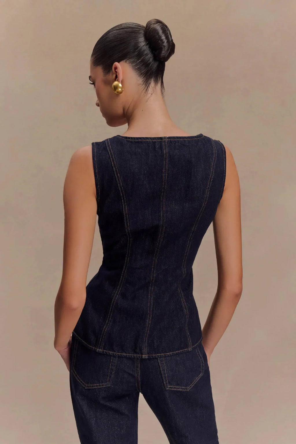 Dark Blue Denim Pant Set