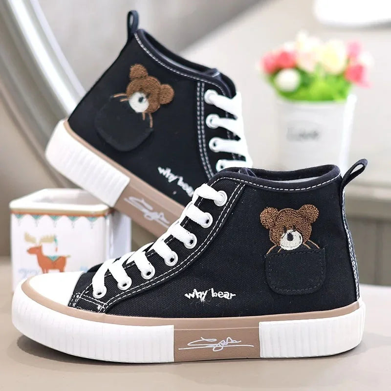 Cute Bear High Top Sneakers