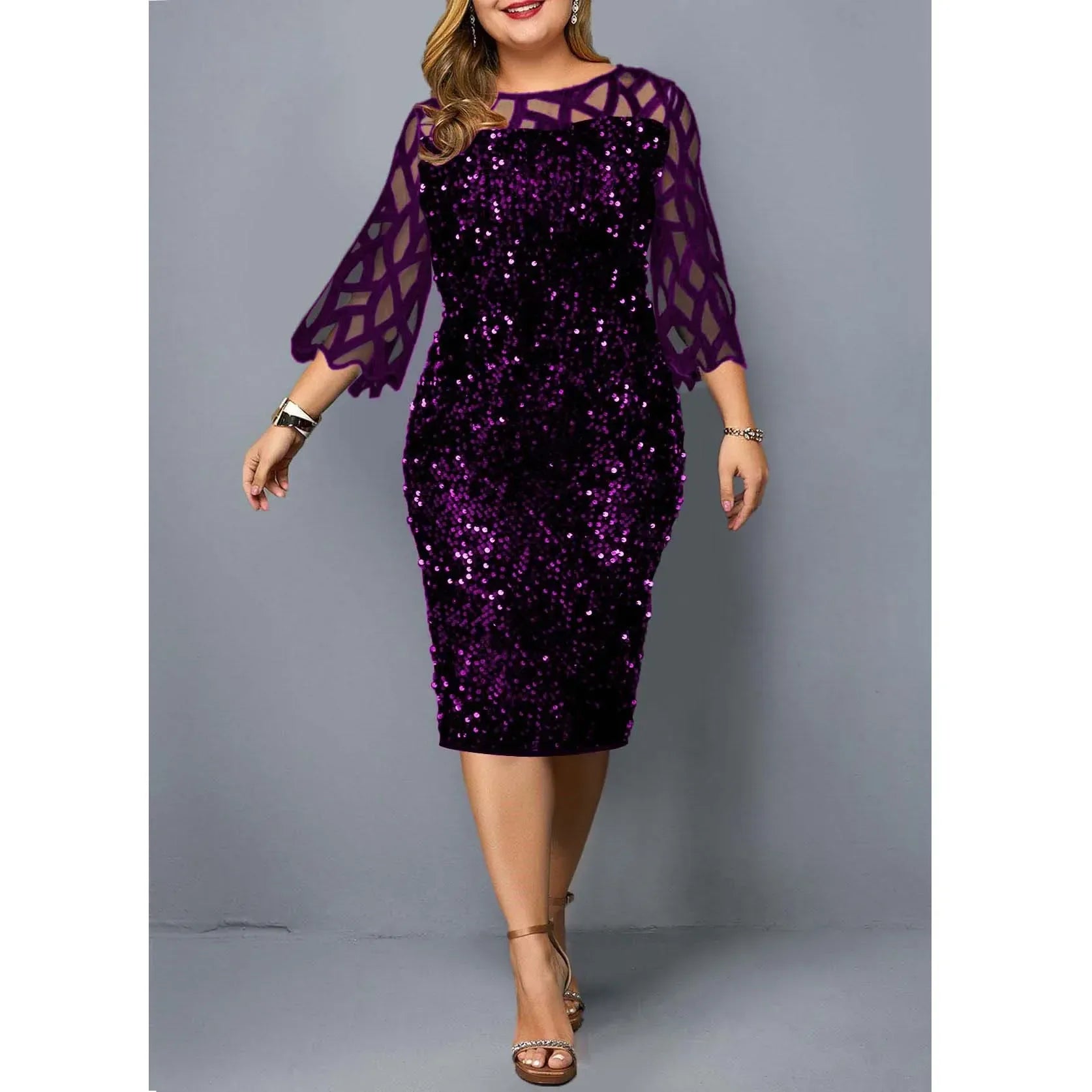 Elegant Sequin Plus Size Dress Bazaare Mart Elegant Sequin Plus Size Dress