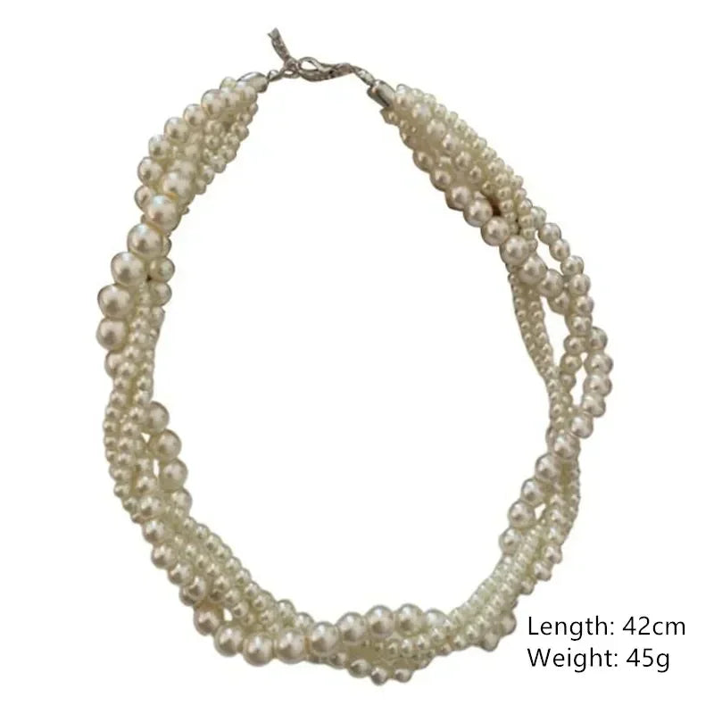 Twisted Pearl Choker Necklace Bazaare Mart Twisted Pearl Choker Necklace