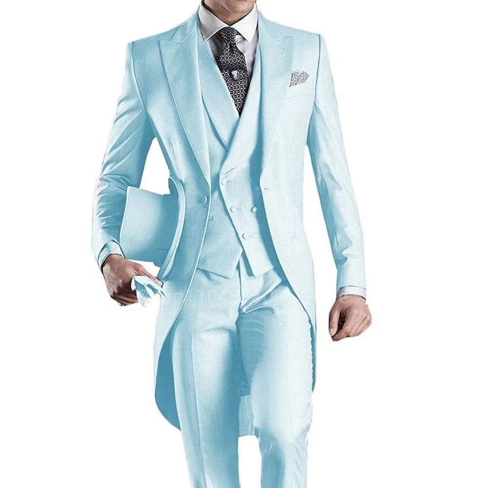 Long Tail 3pc Wedding Tuxedo Suit