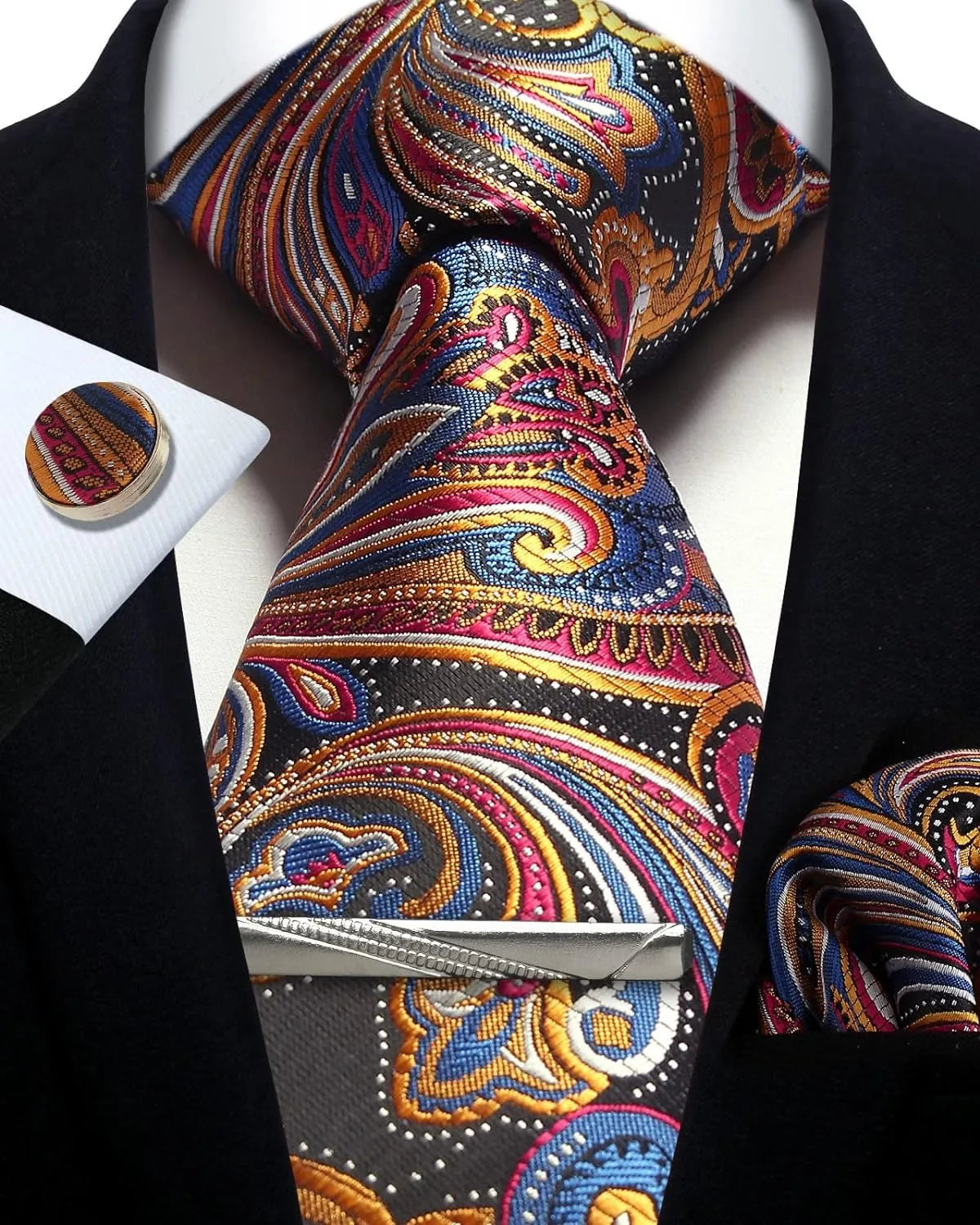 Silk Paisley 4pc Necktie Set