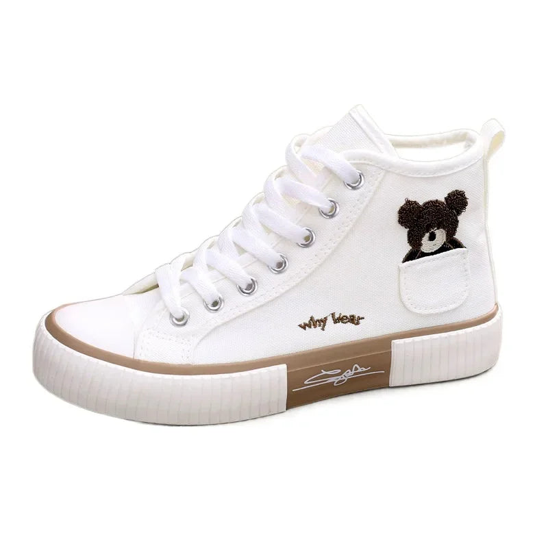 Cute Bear High Top Sneakers