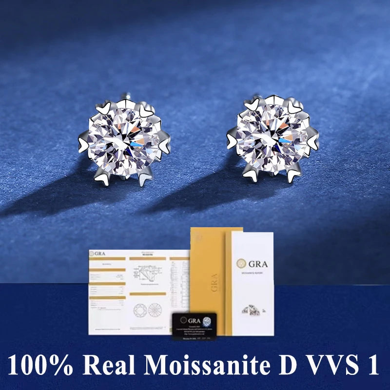 Moissanite Stud Earrings For Women