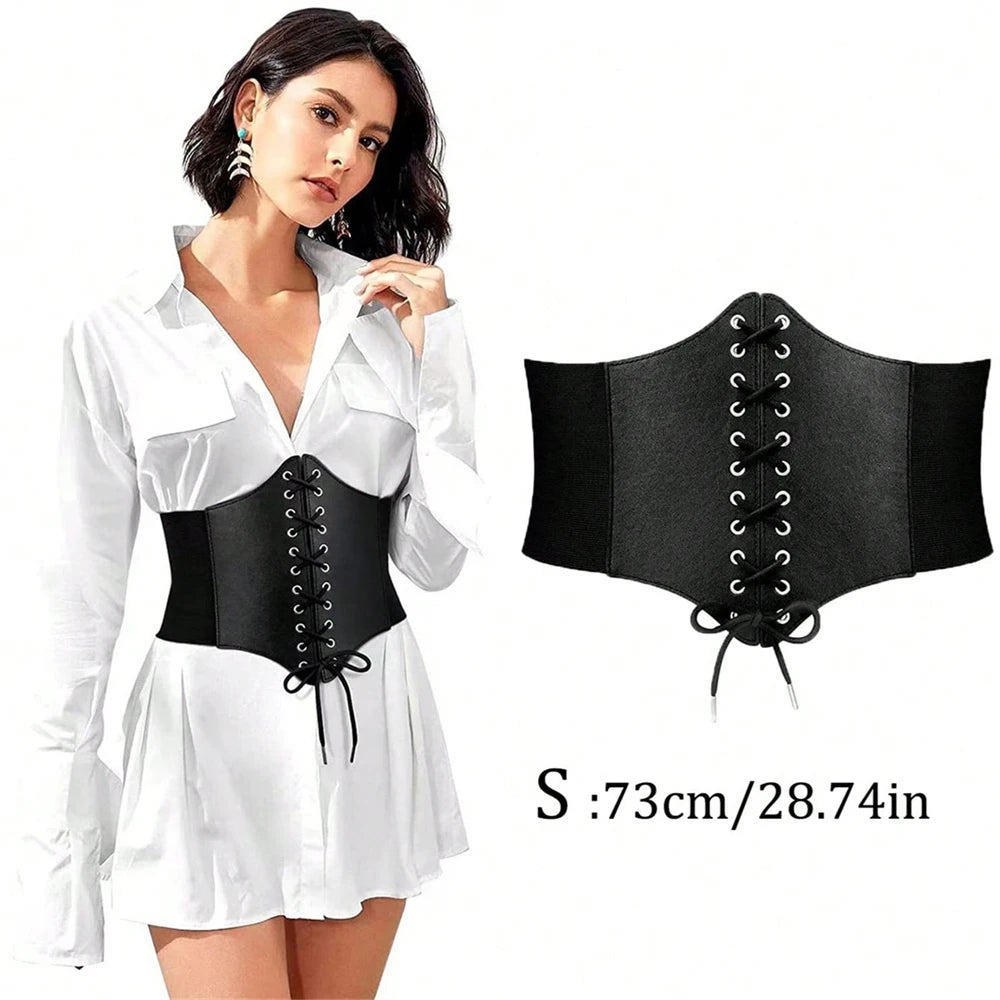 Retro PU Leather Underbust Corset Black S Uniform code Bazaare Mart Retro PU Leather Underbust Corset