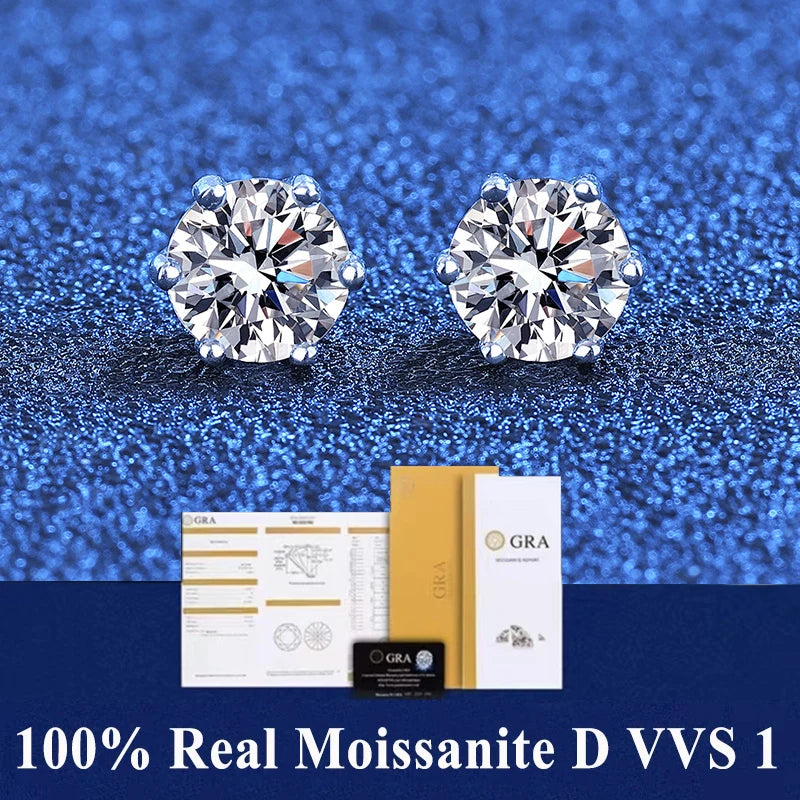 Moissanite Stud Earrings For Women