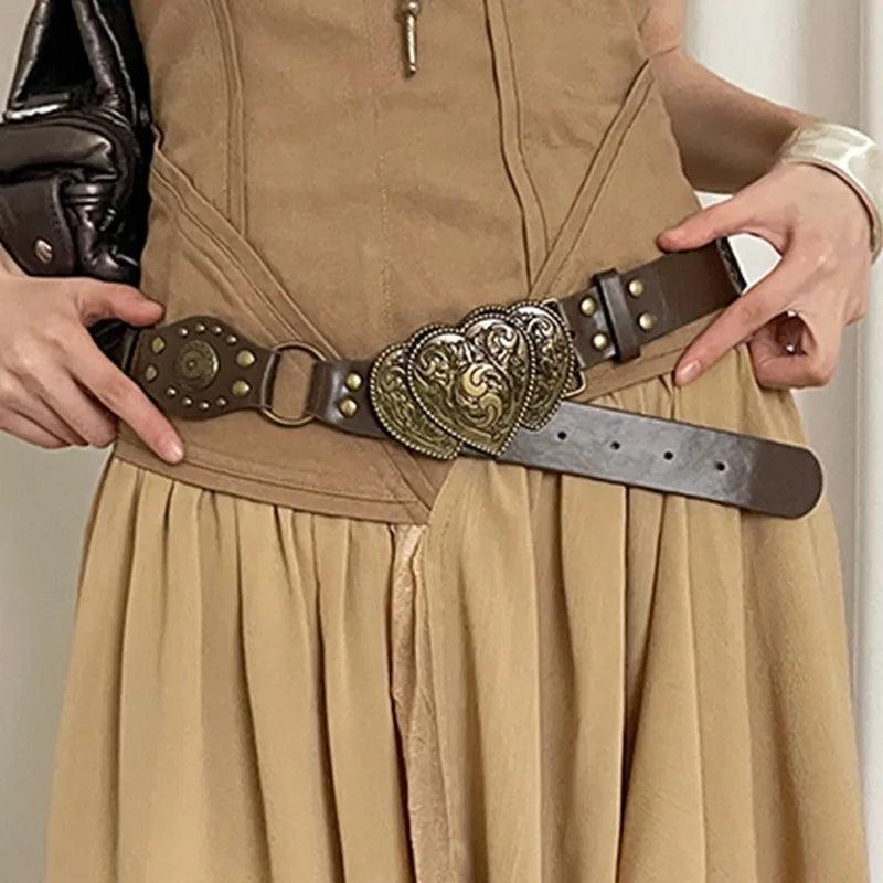Wide Unique Faux Leather Belts Style 3 115CM Bazaare Mart Belts