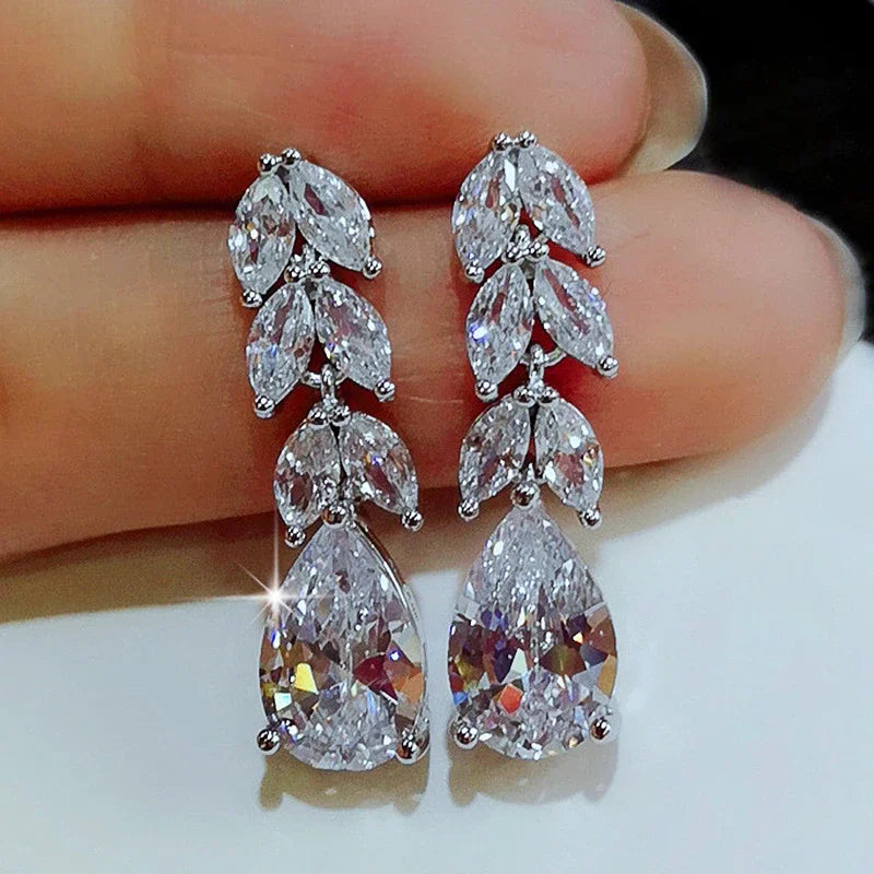 Glamorous Special Occasion CZ Earrings Bazaare Mart Rhinestone Earrings