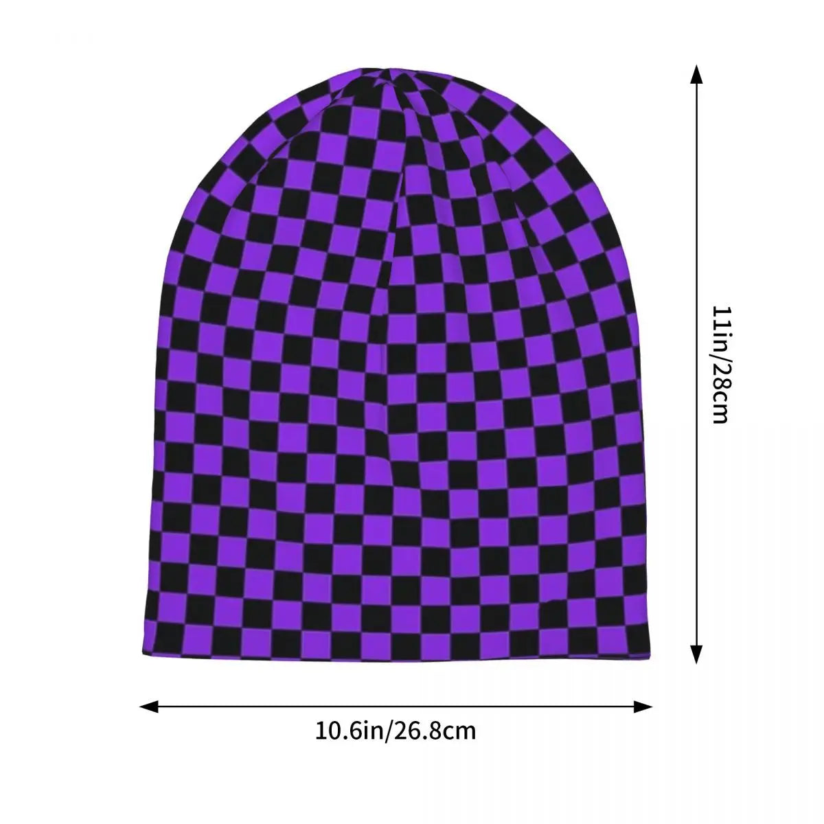 Proton Purple And Black Checker Knitted Hat
