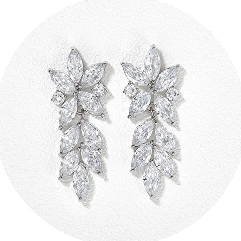 Glamorous Special Occasion CZ Earrings E2098 Bazaare Mart Rhinestone Earrings