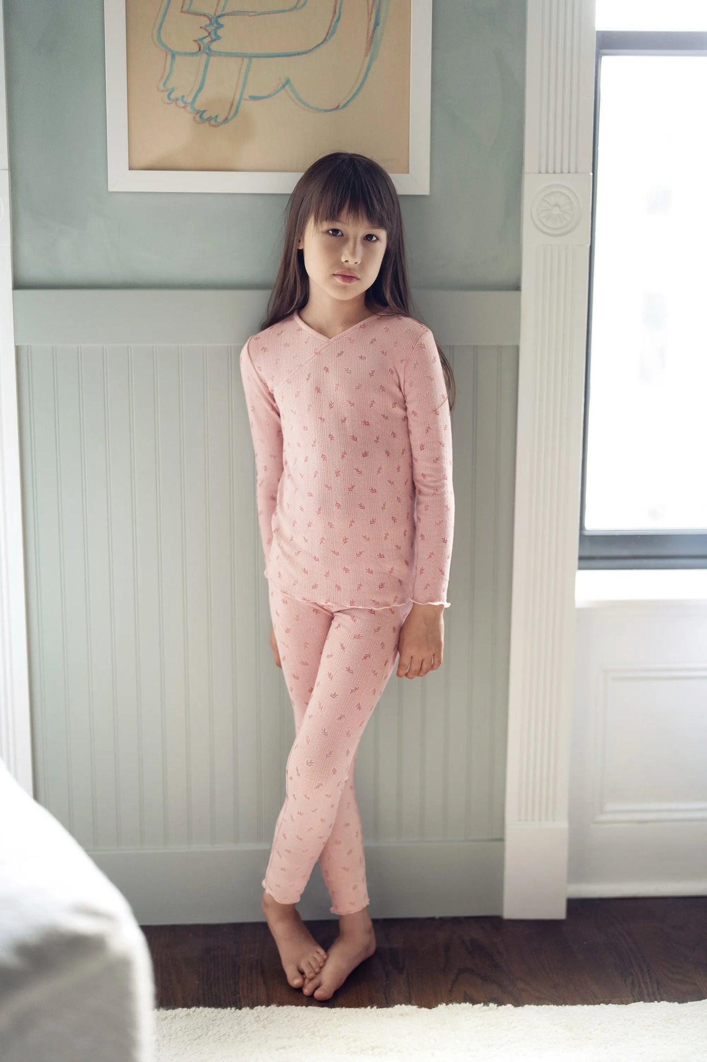 Children's Knit Unisex PJs with Blanket - Pink/Blue