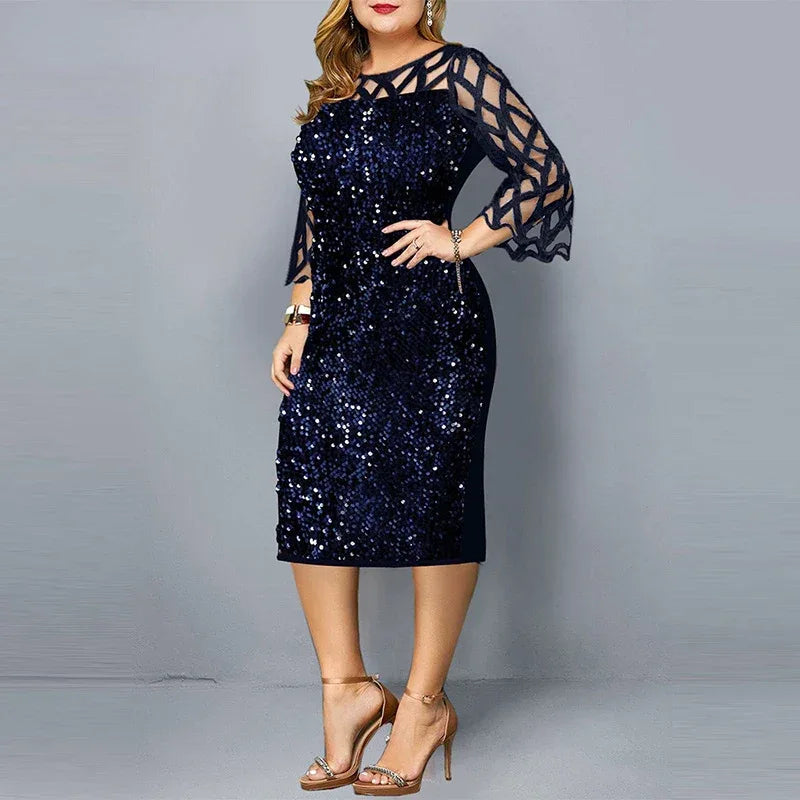 Elegant Sequin Plus Size Dress Bazaare Mart Elegant Sequin Plus Size Dress