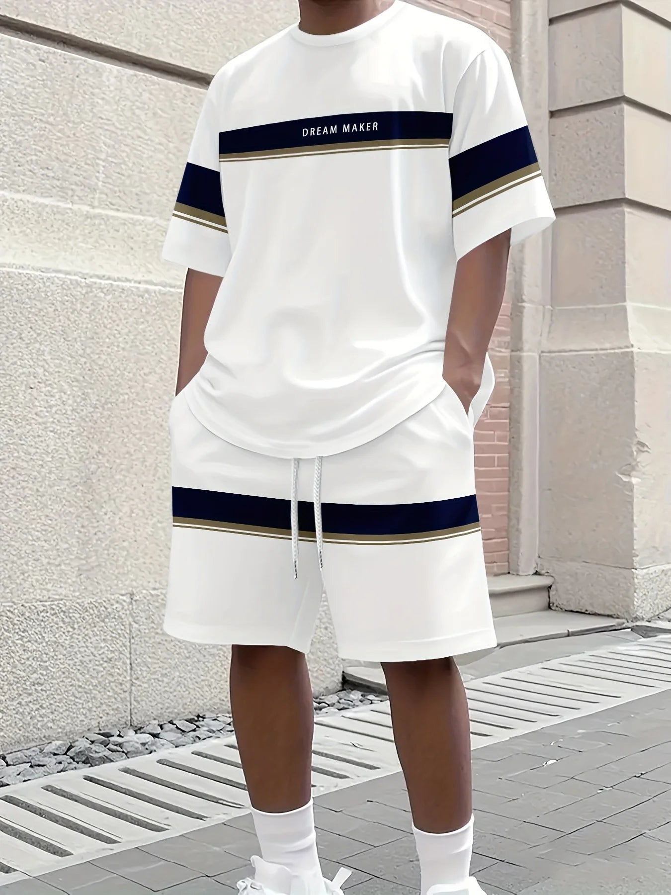 Men's T-Shirt and Shorts Set MBTZ25122420LN4 Bazaare Mart Shorts Set