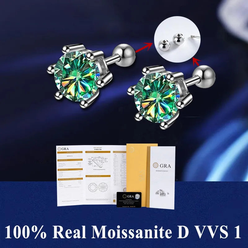 Moissanite Stud Earrings For Women