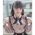 Women's Kawaii Lolita Blouse – Japanese-Inspired Peter Pan Collar Shirt with Lace & Bow Details 1 shirt Bazaare Mart Blouse