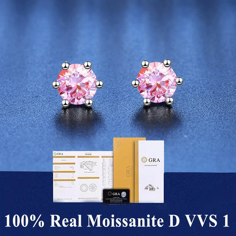 Moissanite Stud Earrings For Women