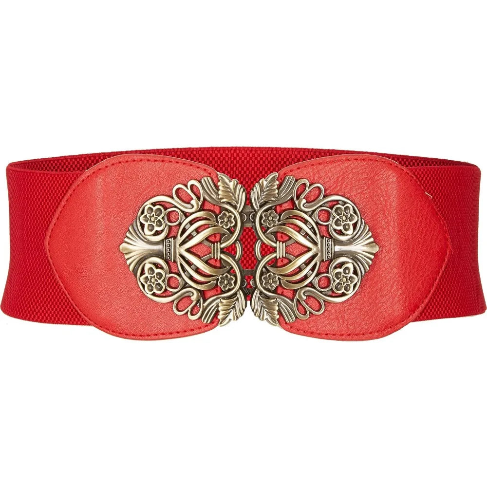 Black Butterfly 3 Inch Wide Elastic Vintage Belt Bazaare Mart Wide Belt