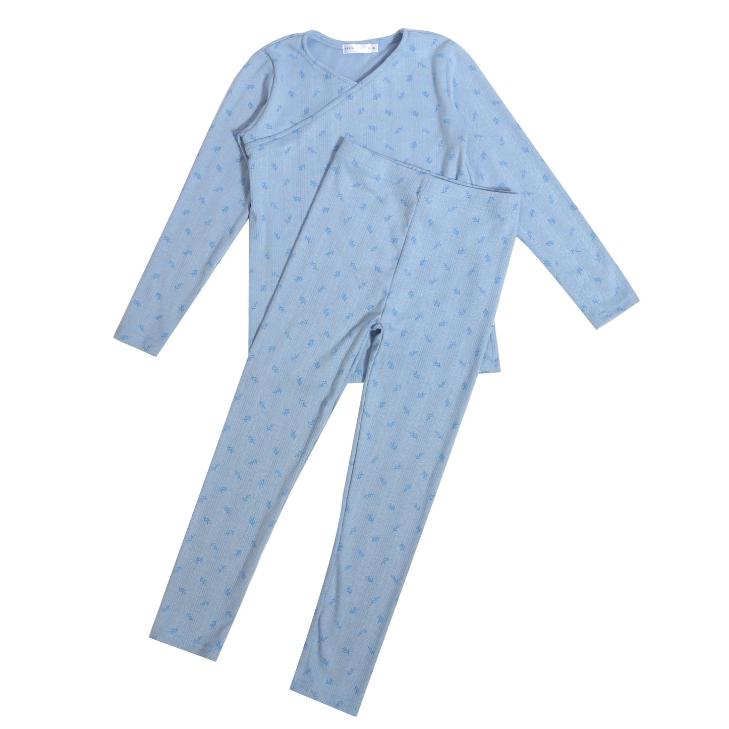 Children's Knit Unisex PJs with Blanket - Pink/Blue