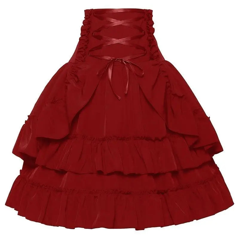 Gothic Retro Lolita Skirt Red Short Skirt Bazaare Mart Lolita Skirt