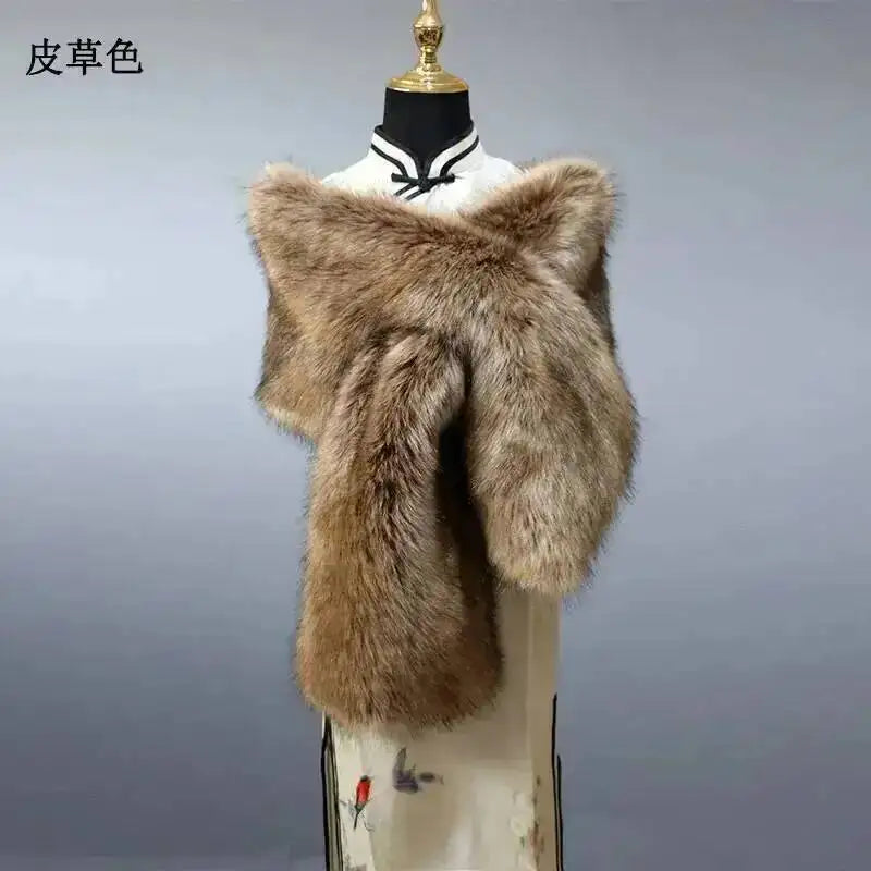 Faux Fur Stole Frost grass Bazaare Mart Faux Fur Stole
