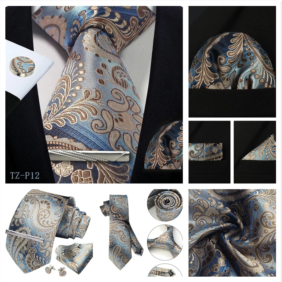 Silk Paisley 4pc Necktie Set