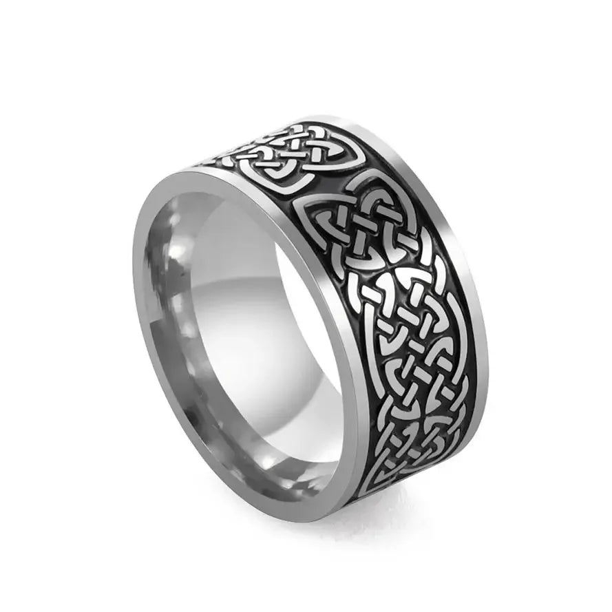 Stainless Steel Vintage Nordic Celtic Knot Rings for Men - Bazaare Mart