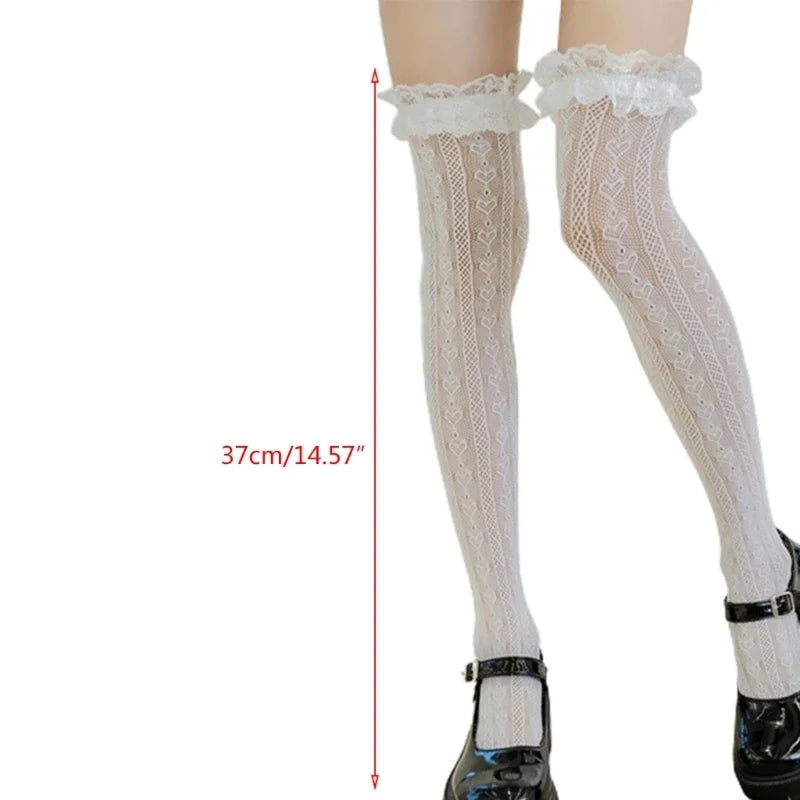 Lolita Fishnet Thigh High Stockings Bazaare Mart Thigh High Stockings