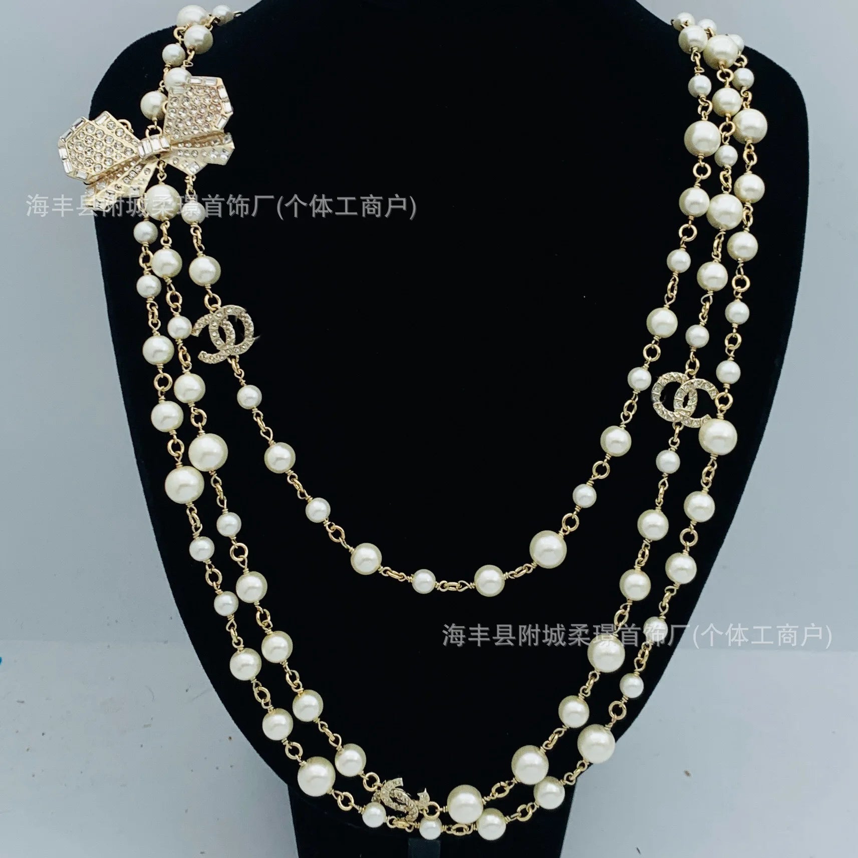 Long Chain Multi-Strand Necklace United States Light Yellow Gold Color Bazaare Mart Multi Strand Necklace