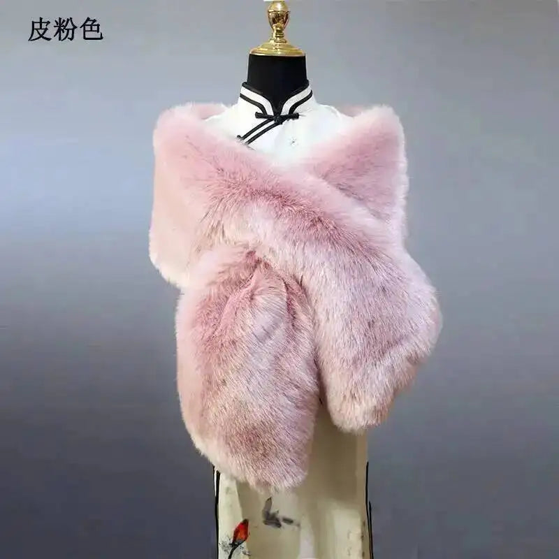 Faux Fur Stole Skin pink Bazaare Mart Faux Fur Stole