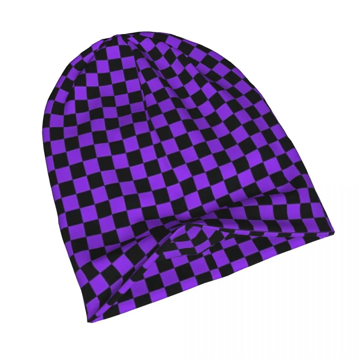 Proton Purple And Black Checker Knitted Hat