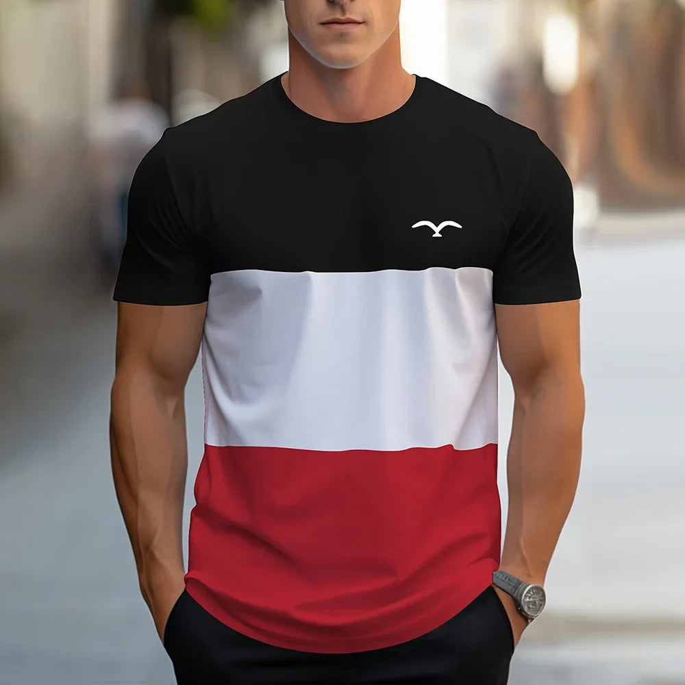 Retro Classic Breathable Colorblock T-shirt