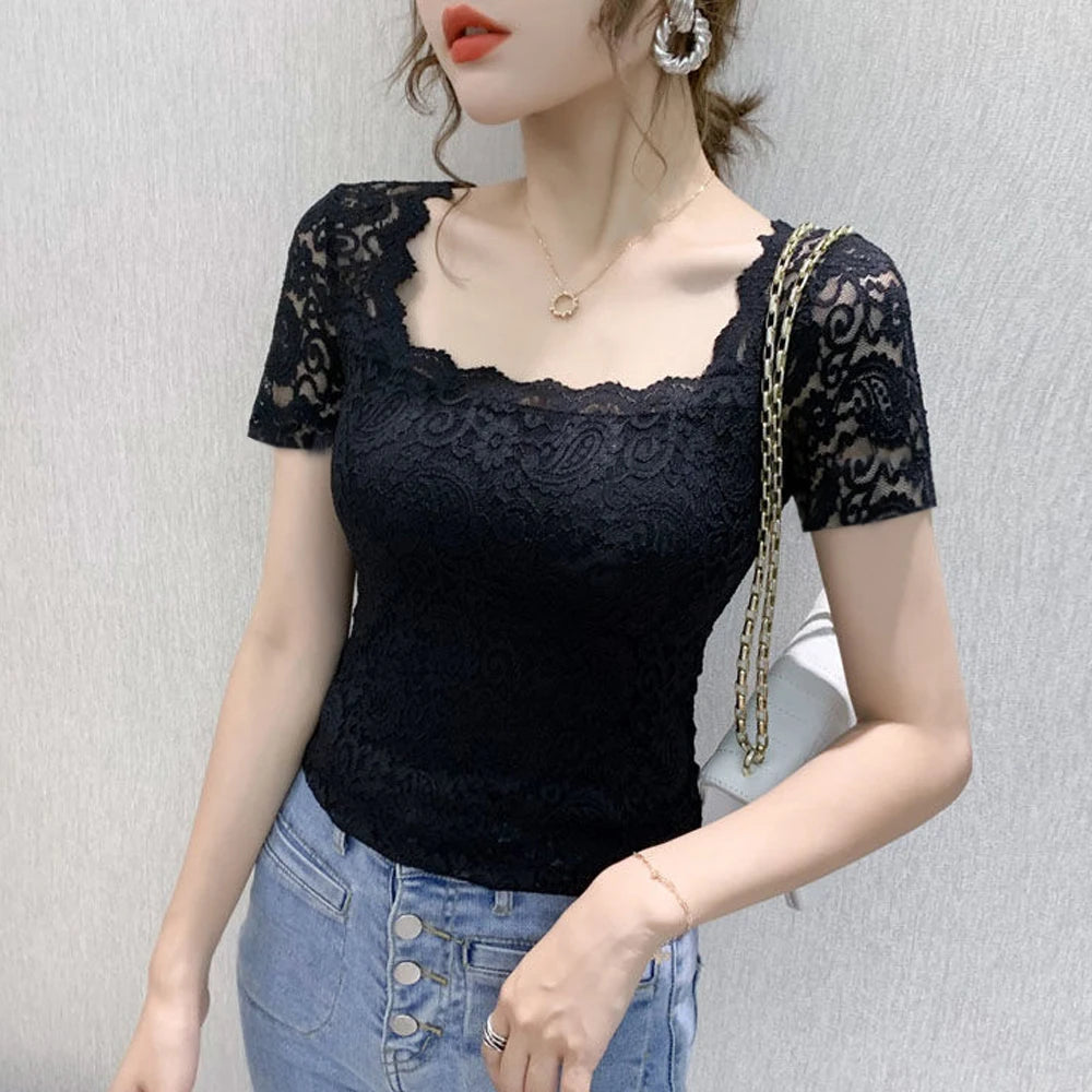 Lace Turtleneck Long Bell Sleeve Bazaare Mart Lace Turtleneck Long Bell Sleeve