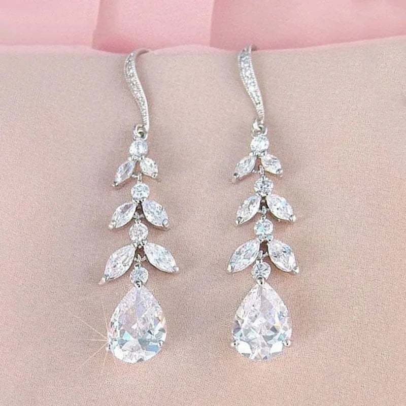 Glamorous Special Occasion CZ Earrings Bazaare Mart Rhinestone Earrings