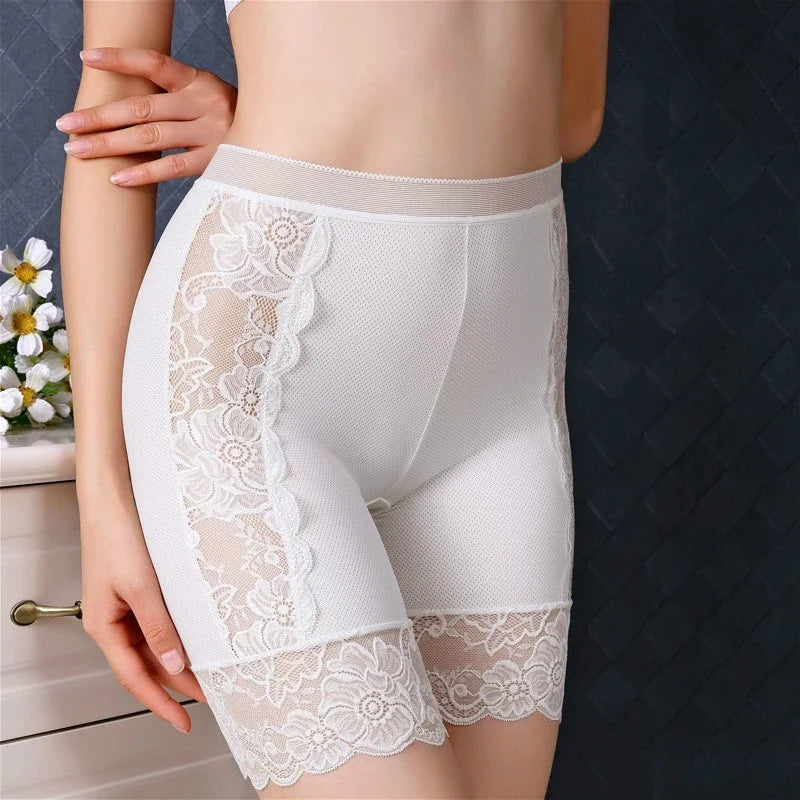 Plus Size Lacy Anti-Chafing Slip Shorts for Women – Lace Thigh Saver Under Dress Shorts Bazaare Mart Girdle
