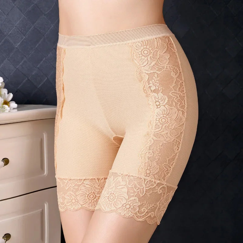 Plus Size Lacy Anti-Chafing Slip Shorts for Women – Lace Thigh Saver Under Dress Shorts Bazaare Mart Girdle