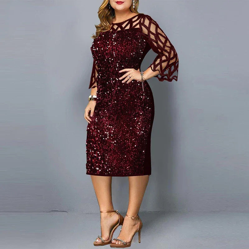 Elegant Sequin Plus Size Dress Bazaare Mart Elegant Sequin Plus Size Dress
