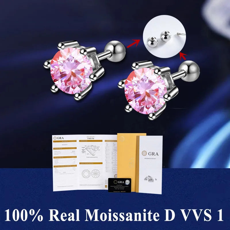 Moissanite Stud Earrings For Women