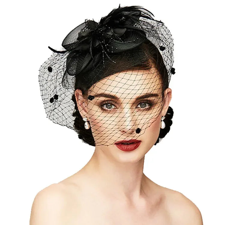 Mesh Veiled Flower Fascinators Bazaare Mart Mesh Veiled Flower Fascinators