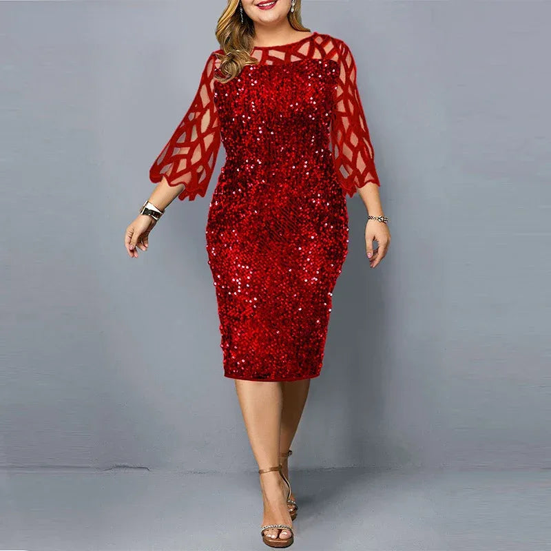 Elegant Sequin Plus Size Dress Bazaare Mart Elegant Sequin Plus Size Dress