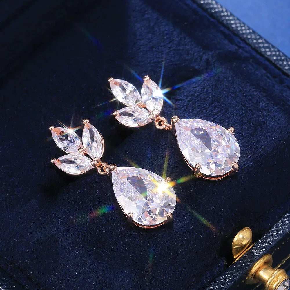 Glamorous Special Occasion CZ Earrings Bazaare Mart Rhinestone Earrings
