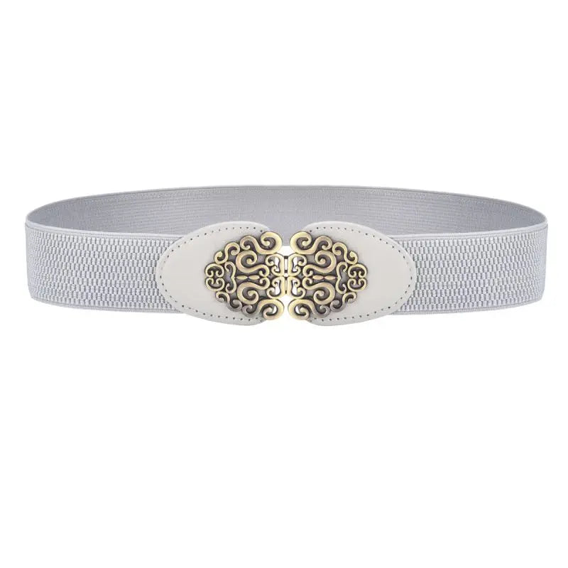 Women's Retro Stretch Belt 4YF-5 grey Bazaare Mart Belt