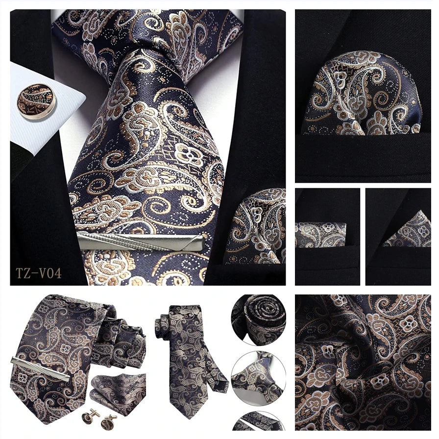 Silk Paisley 4pc Necktie Set