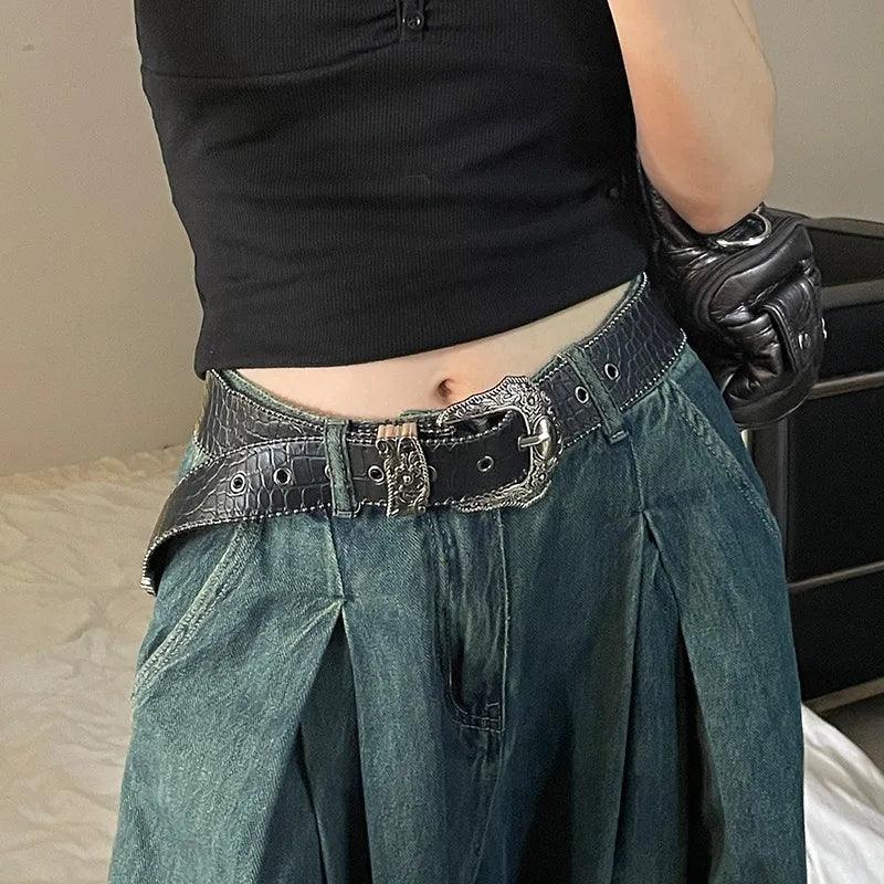 Wide Unique Faux Leather Belts Style 4 115CM Bazaare Mart Belts