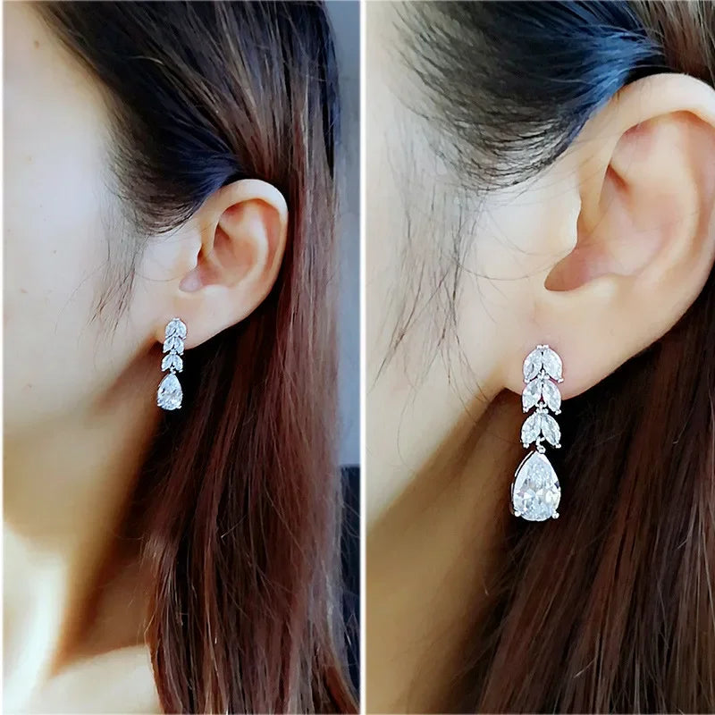 Glamorous Special Occasion CZ Earrings Bazaare Mart Rhinestone Earrings