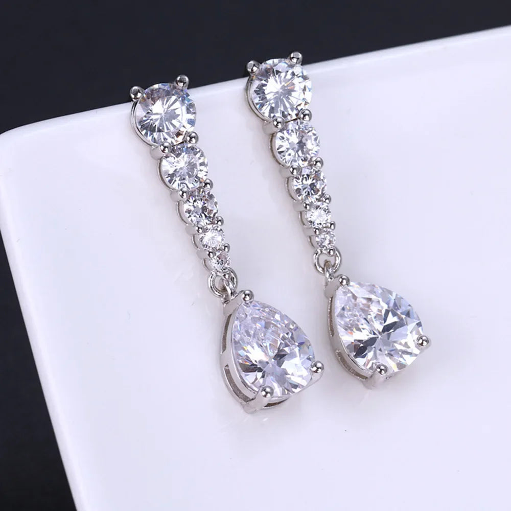 Glamorous Special Occasion CZ Earrings Bazaare Mart Rhinestone Earrings