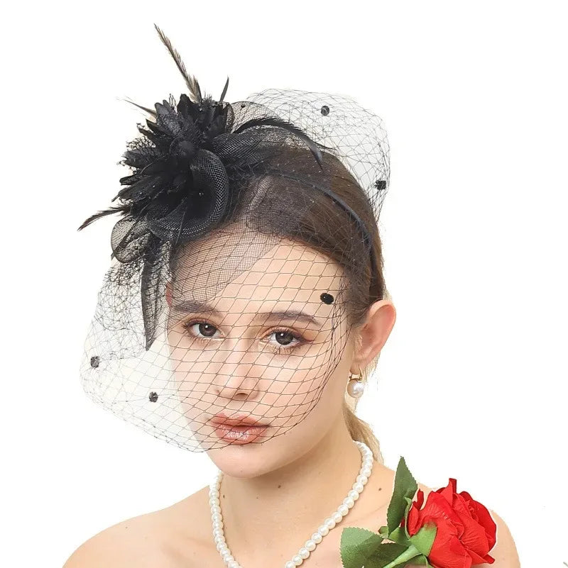 Mesh Veiled Flower Fascinators Bazaare Mart Mesh Veiled Flower Fascinators