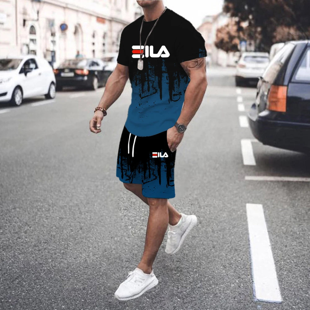 EILA Color Block Shorts Set