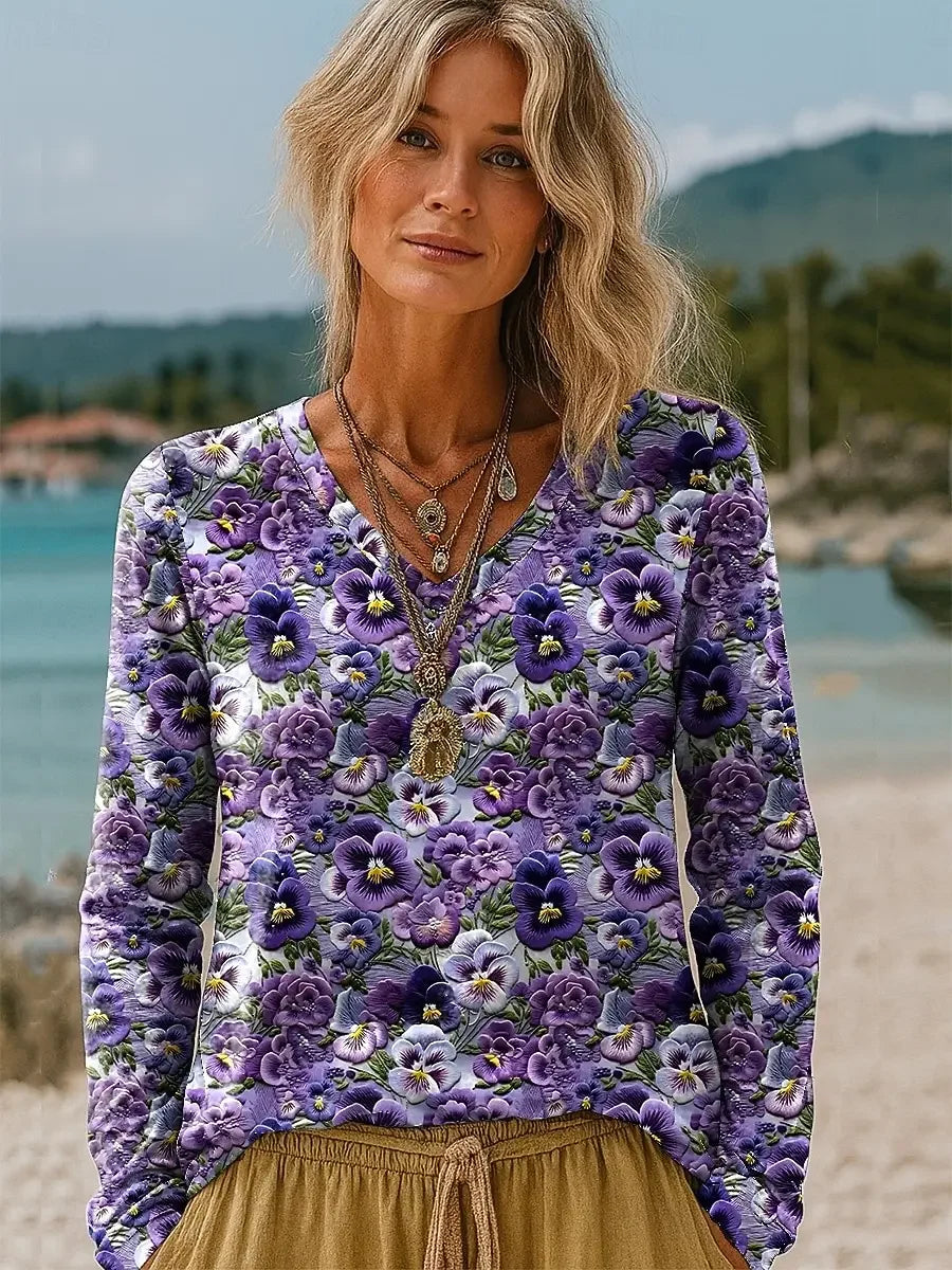 Floral Long Sleeve T-Shirts